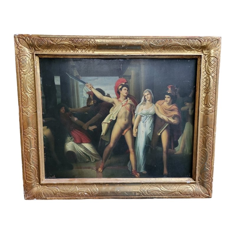 Castor and Pollux Saving Helen, 1800s, Oil on Copper