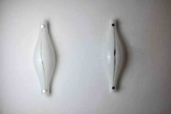 Cat Eye Wall Lights from Mazzega, Italy, 1960s, Set of 2-EJE-1373631