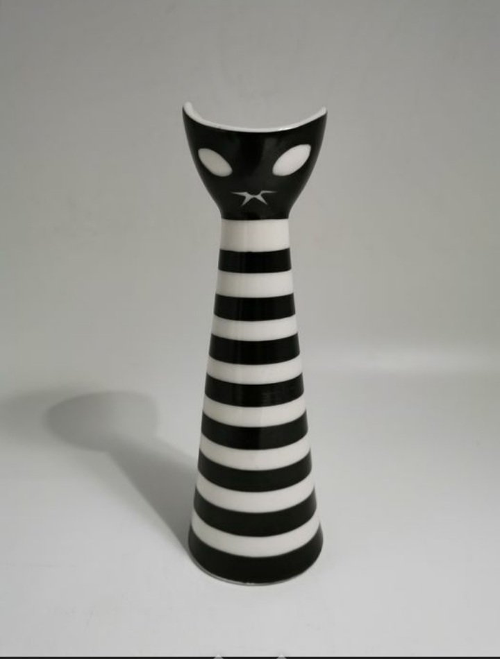 Cat Figure by Janos Torok for Zsolnay, 1960