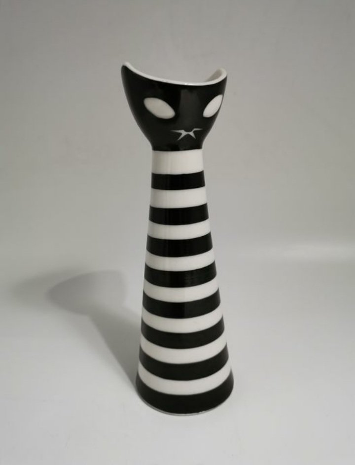 Cat Figure by Janos Torok for Zsolnay, 1960