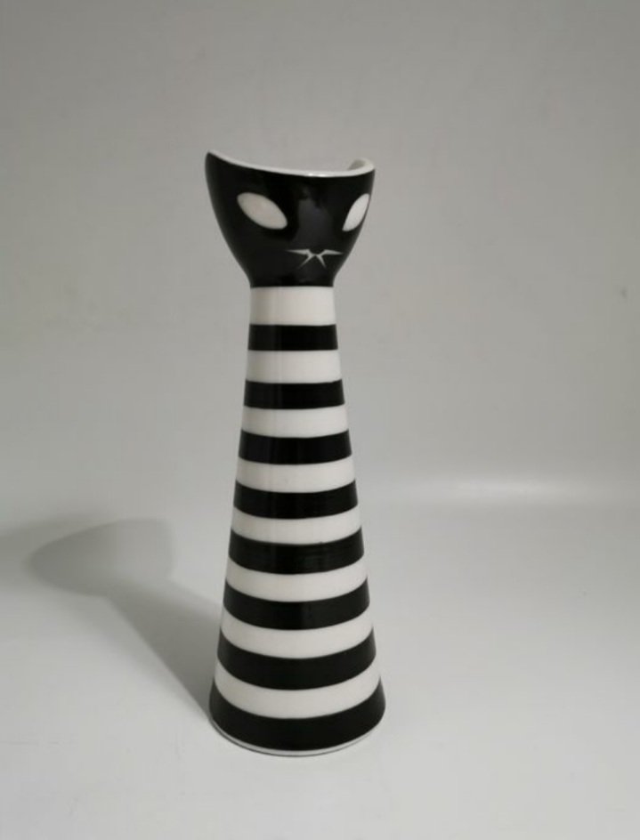 Cat Figure by Janos Torok for Zsolnay, 1960