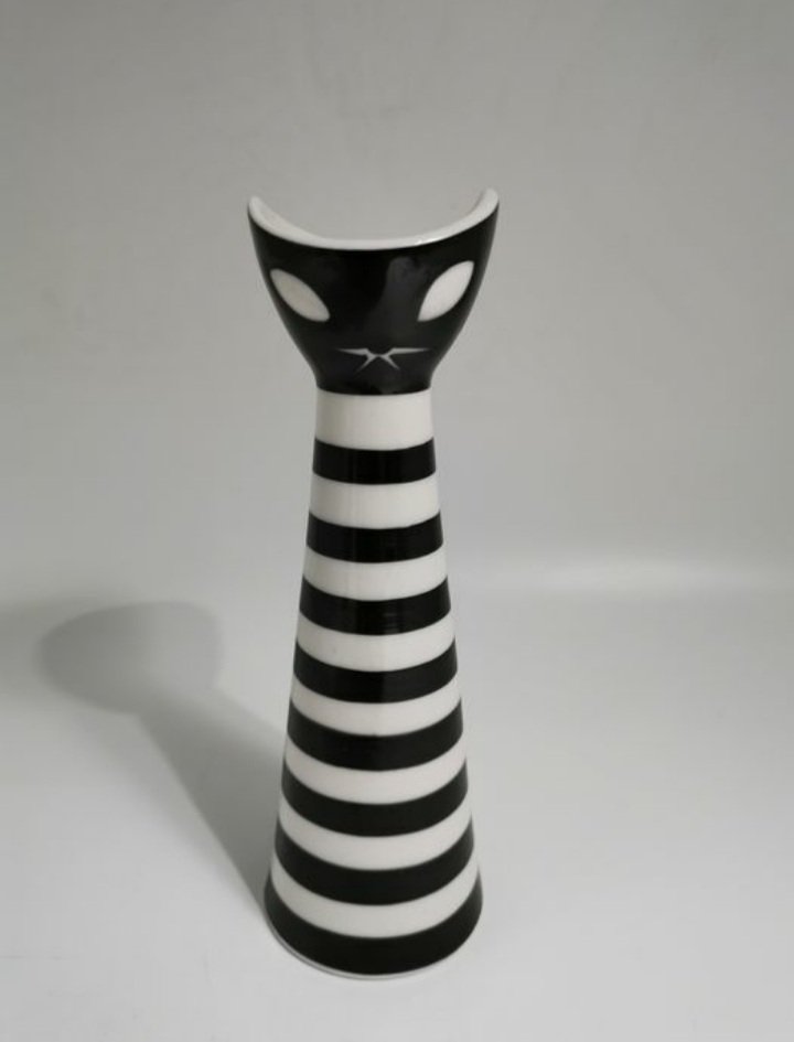 Cat Figure by Janos Torok for Zsolnay, 1960