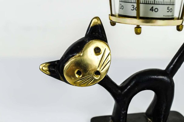 Cat Figurine with Thermometer by Walter Bosse, 1950s-SPD-1160896