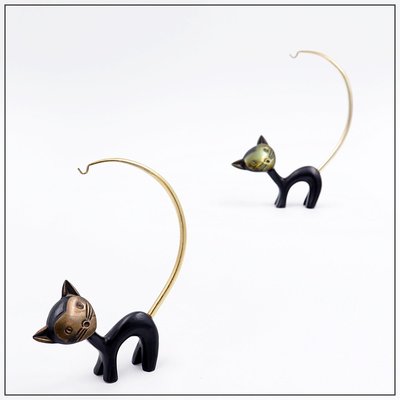 Cat Figurines attribued to Walter Bosse for Hertha Baller Austria, 1950s, Set of 2-NYF-2019146