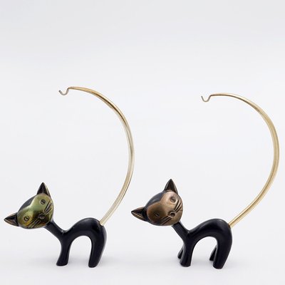 Cat Figurines attribued to Walter Bosse for Hertha Baller Austria, 1950s, Set of 2-NYF-2019146