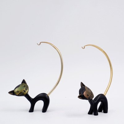 Cat Figurines attribued to Walter Bosse for Hertha Baller Austria, 1950s, Set of 2-NYF-2019146