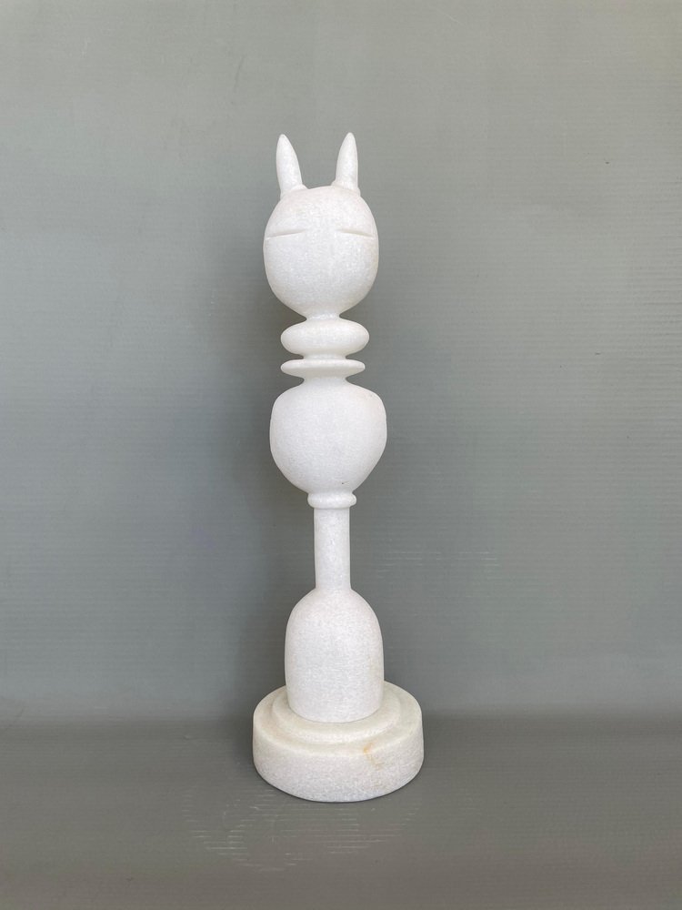 Cat King Marble Sculpture by Tom Von Kaenel