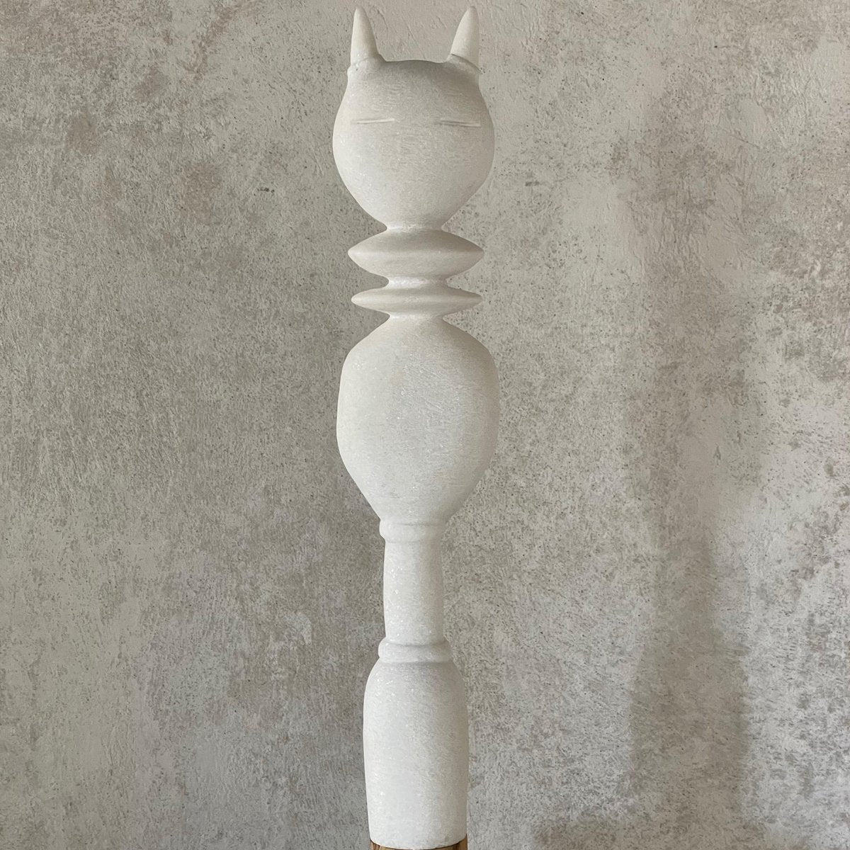 Cat King Marble Sculpture by Tom Von Kaenel