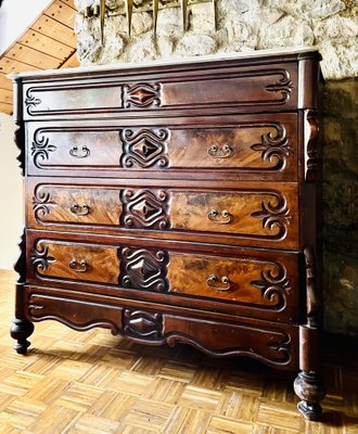 Catalan Mahogany Chest of Drawers, Spain, 19th Century-HDF-1742974