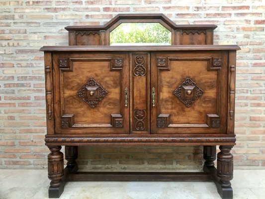 Catalan Spanish Buffet with Mirror Crest, 1800s-NOU-902718