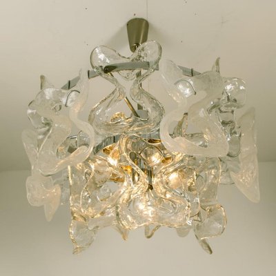 Catena Murano Glass Chrome Chandelier attributed to J. T. Kalmar for Kalmar, 1970s-VDW-2028623