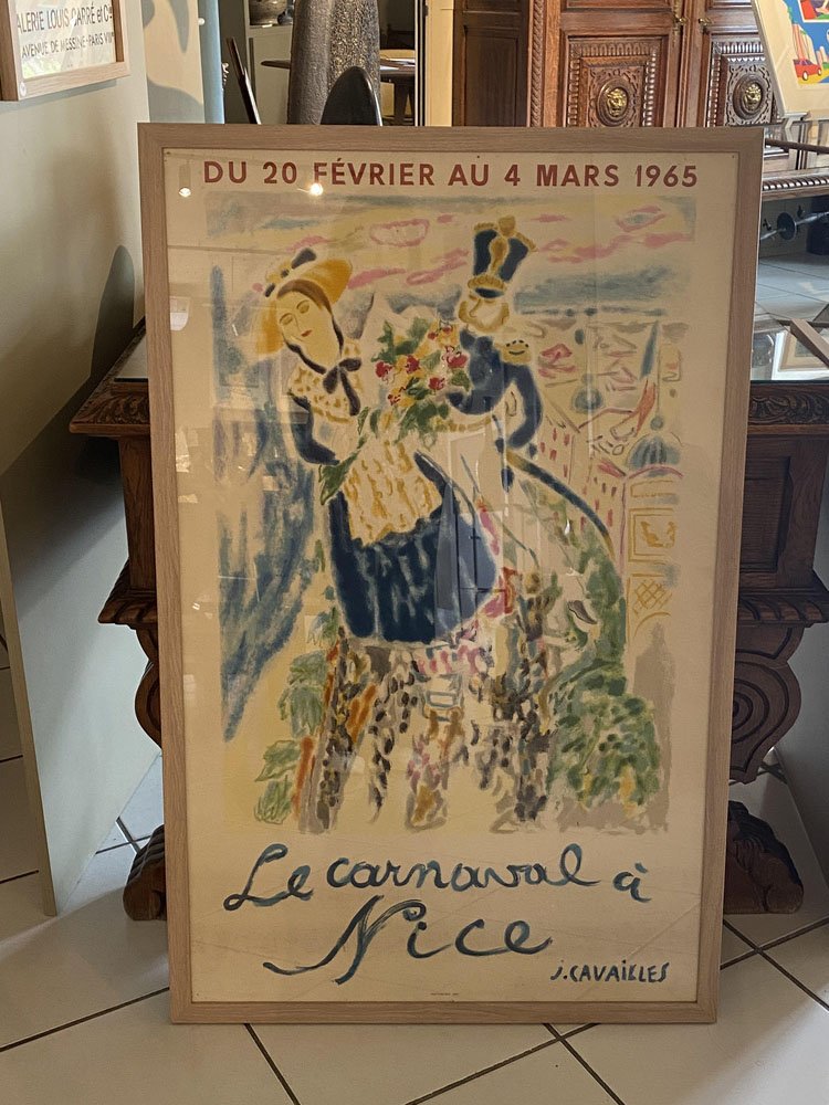 Cavailles, Carnival de Nice, 1965, Lithograph Poster, Framed