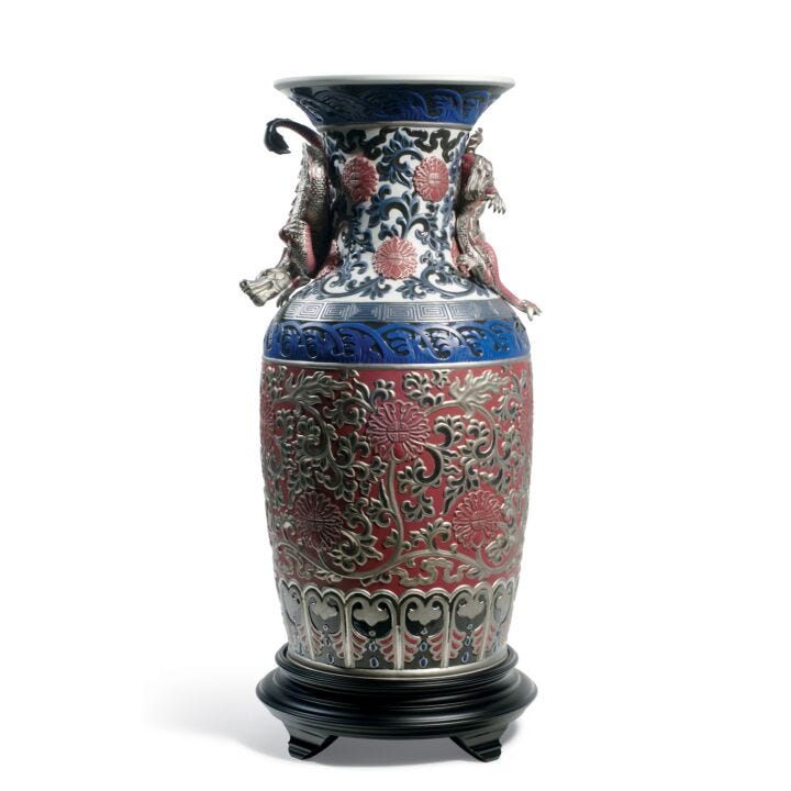 Oriental Vase Sculpture by Lladró #Red