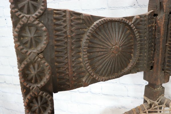 Cedar Chair with Adjoining Backs, Afghanistan, 1890s-UZN-1419721