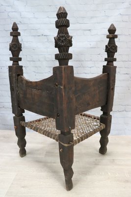 Cedar Chair with Adjoining Backs, Afghanistan, 1890s-UZN-1419721