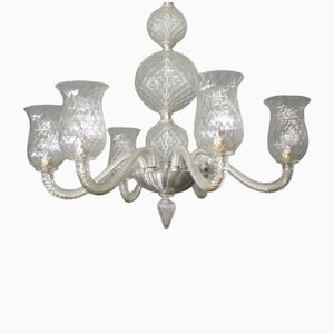 Ceiling Chandelier Venini in Murano Glass, 1950s-KNM-1186337