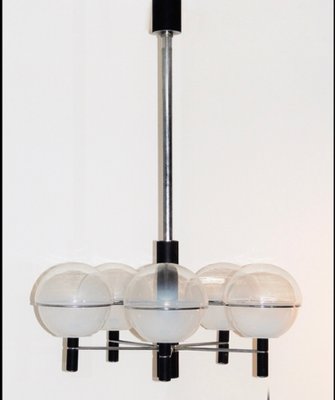 Ceiling Chandelier with Spherical Diffusers in Blown Glass, 1960s-YMJ-1090216