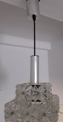 Ceiling Lamp in Acrylic with Silver and Black Plastic Mounting, 1970s-HOI-695447