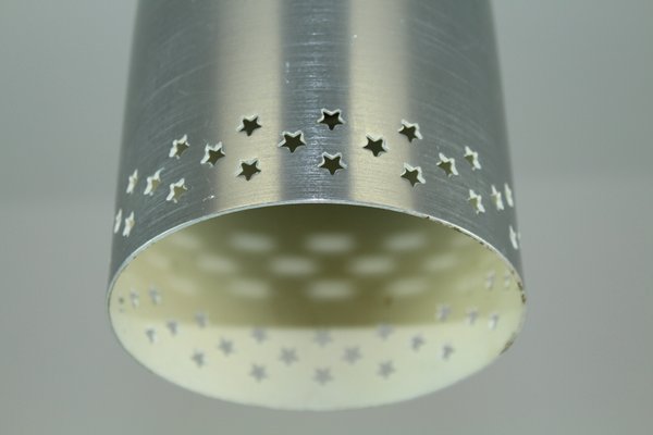 Ceiling Lamp in Aluminum with Star Perforation, 1960s-ZWH-1058773