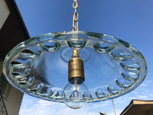 Ceiling Lamp in Blue, Green and White Glass, 1970s-WQQ-1325135