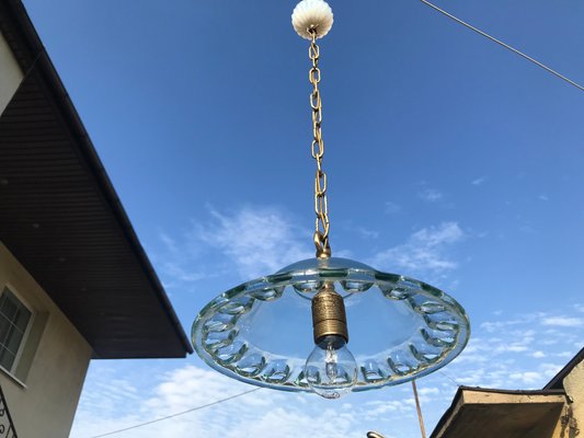 Ceiling Lamp in Blue, Green and White Glass, 1970s-WQQ-1325135