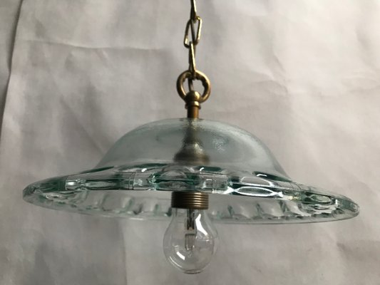 Ceiling Lamp in Blue, Green and White Glass, 1970s-WQQ-1325135