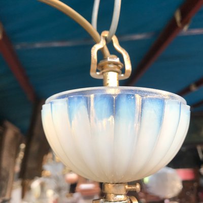 Ceiling Lamp in Blue, Green and White Glass, 1970s-WQQ-1325135