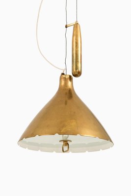 Ceiling Lamp in Brass and Glass attributed to Paavo Tynell, 1950s-SC-1803262