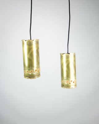 Ceiling Lamp in Brass attributed to Svend Aage Holm Sørensen, 1960s, Set of 2-UY-1813962