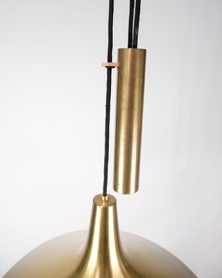 Ceiling Lamp in Brass with Counterweight Pendant attributed to Lyfa, 1960s-UY-1813960