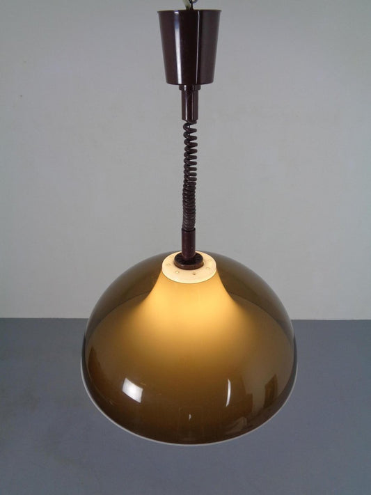 Ceiling Lamp in Brown & White Plastic from Stilux Milano, 1960s