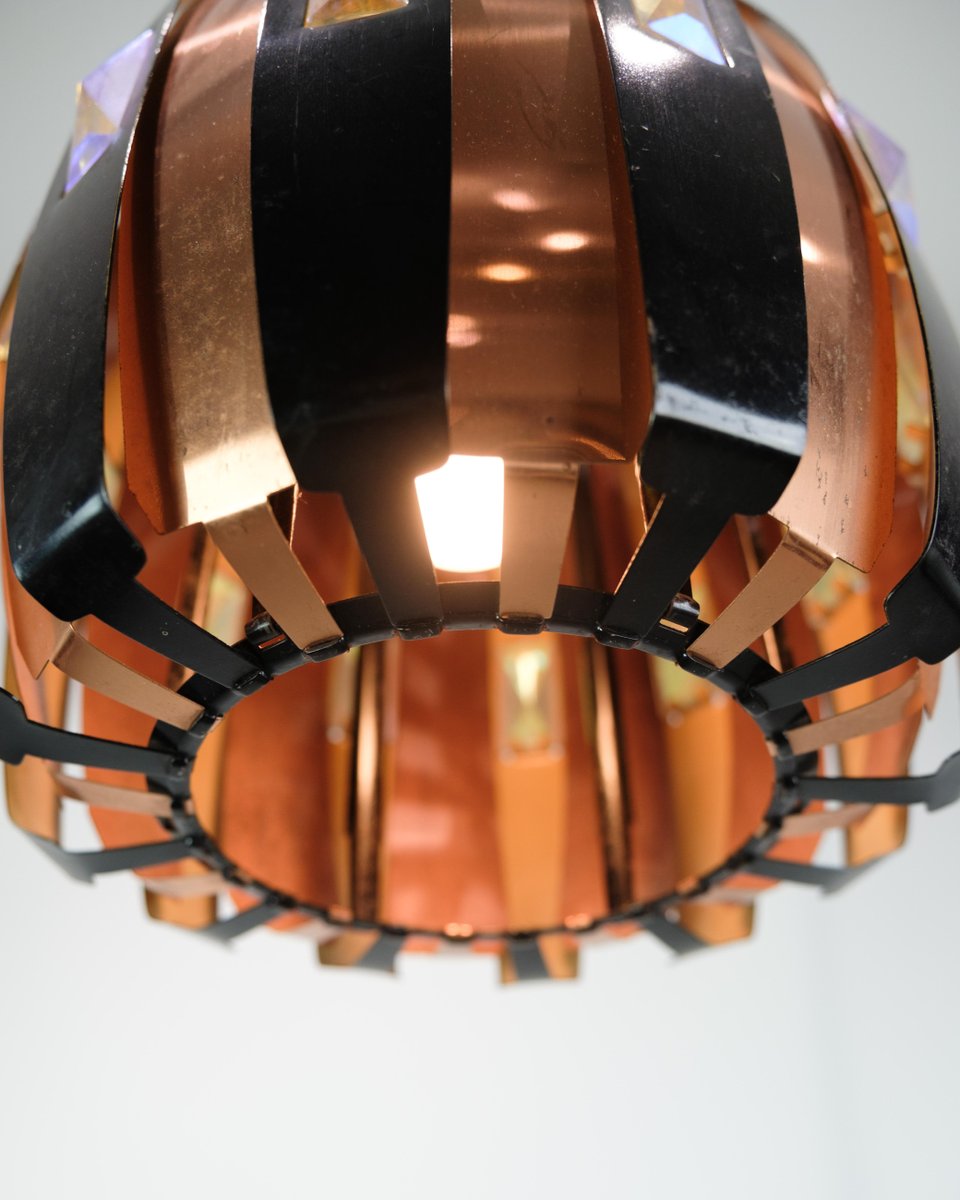 Ceiling Lamp in Copper by Verner Schou for Coronell Elektro, 1970s