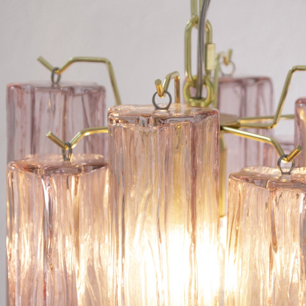 Ceiling Lamp in Glass Trunks Amethyst Color of Murano, 1990s