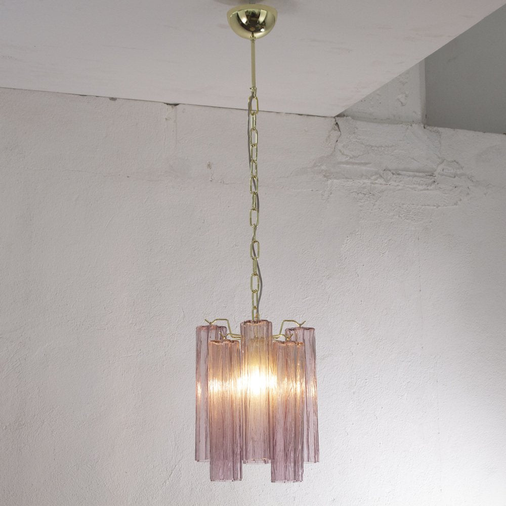 Ceiling Lamp in Glass Trunks Amethyst Color of Murano, 1990s