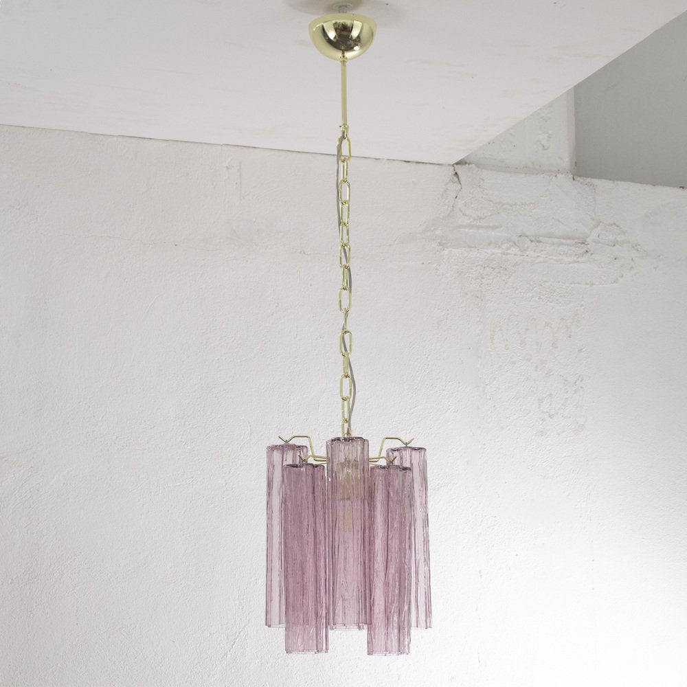 Ceiling Lamp in Glass Trunks Amethyst Color of Murano, 1990s