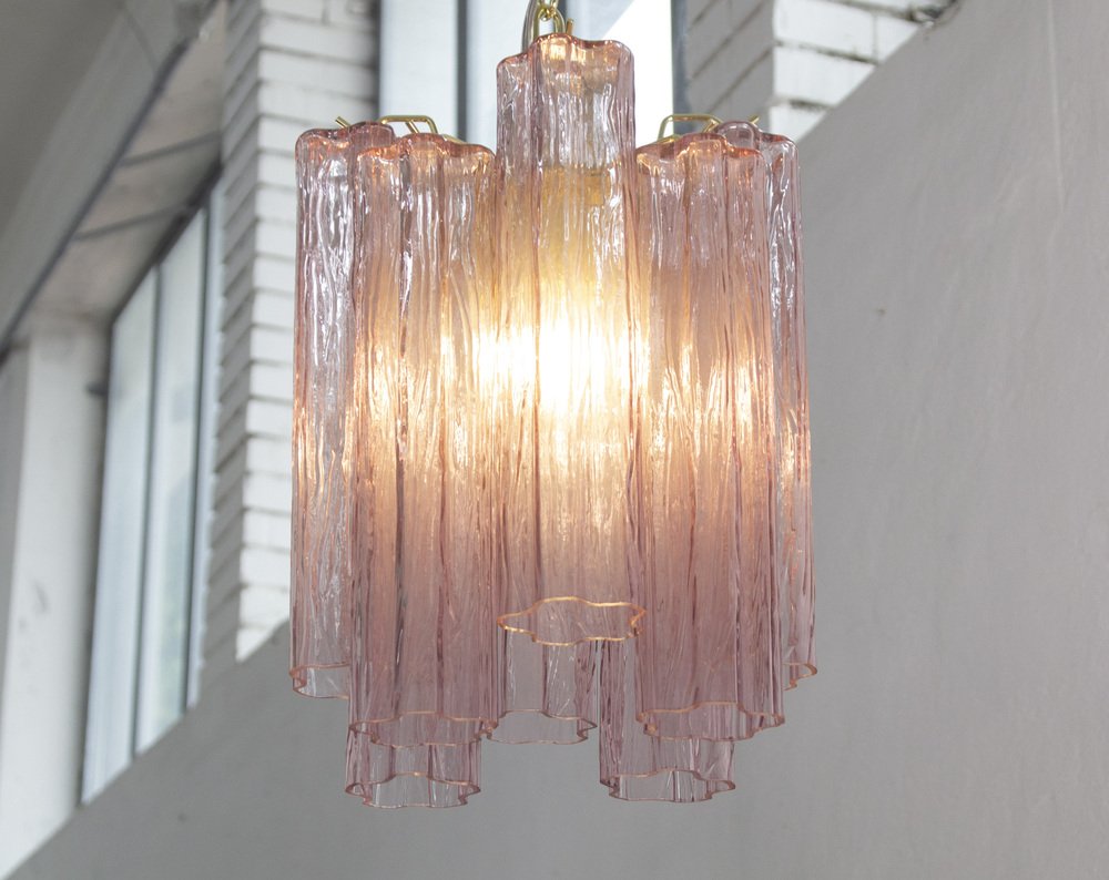 Ceiling Lamp in Glass Trunks Amethyst Color of Murano, 1990s