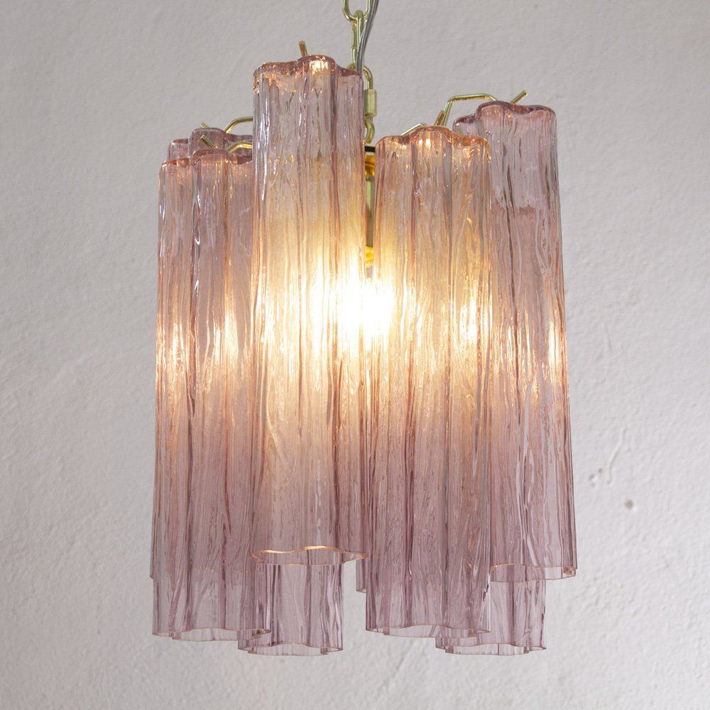 Ceiling Lamp in Glass Trunks Amethyst Color of Murano, 1990s