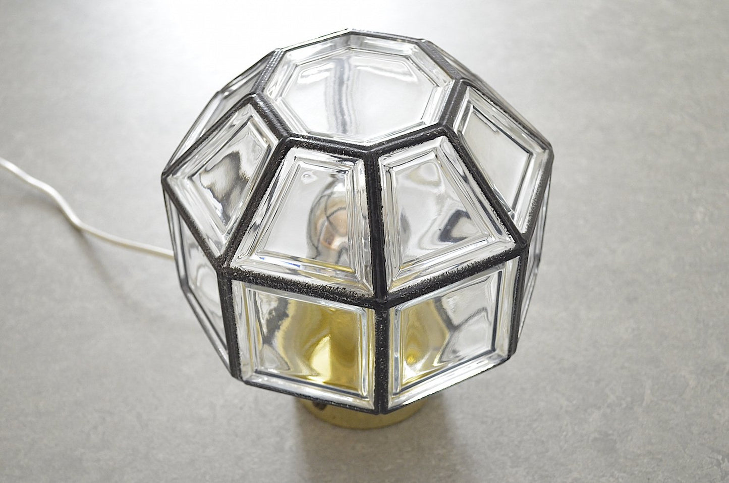 Ceiling Lamp in Iron & Clear Glass from Limburg, 1960s