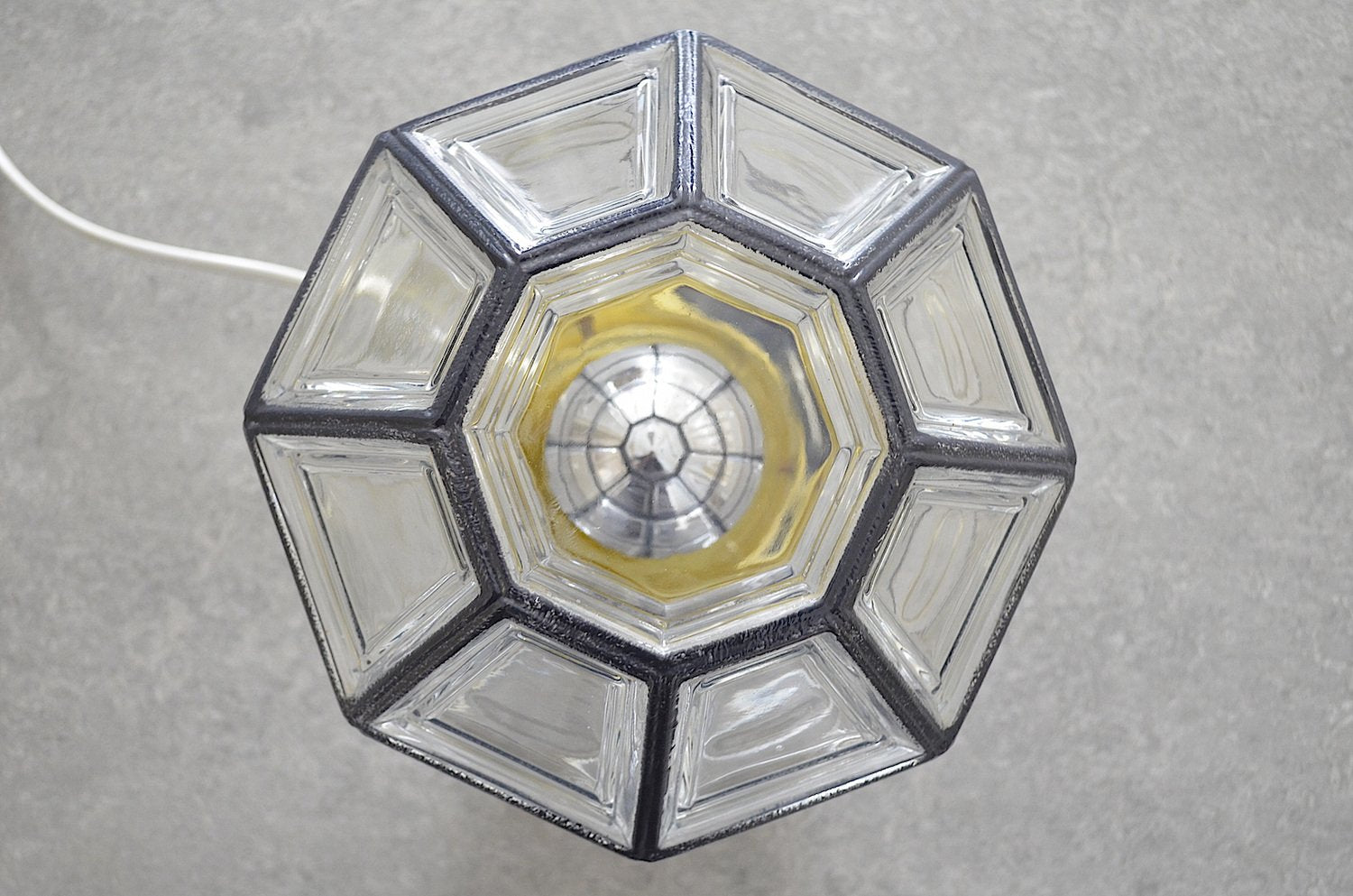 Ceiling Lamp in Iron & Clear Glass from Limburg, 1960s