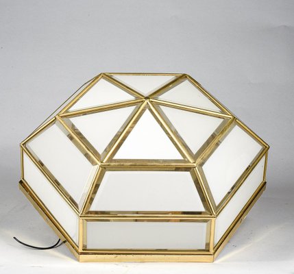 Ceiling Lamp in Metal and Transparent White Glass, Italy, 1970-RAQ-1369747