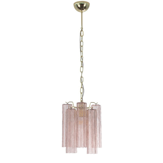 Ceiling Lamp in Murano Pink Glass Trunks, 1990s