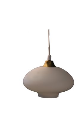 Ceiling Lamp in Opal Glass and Brass, 1960s-BPJ-1755759