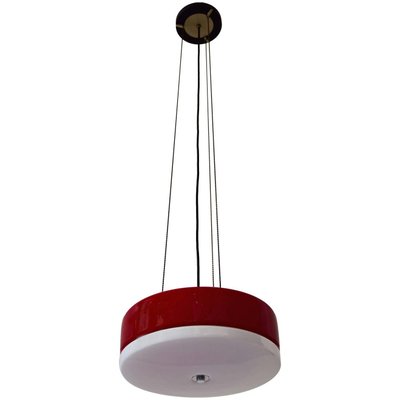 Ceiling Lamp in Red and White, 1950s-SPD-931018