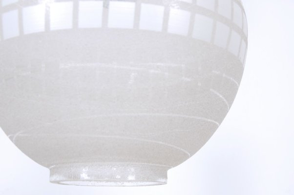 Ceiling Lamp in White and Sandblasted Glass, 1950s-XSG-770608