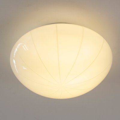 Ceiling Lamp in White Milk Murano Glass, Italy, 1980s-MPO-1259578