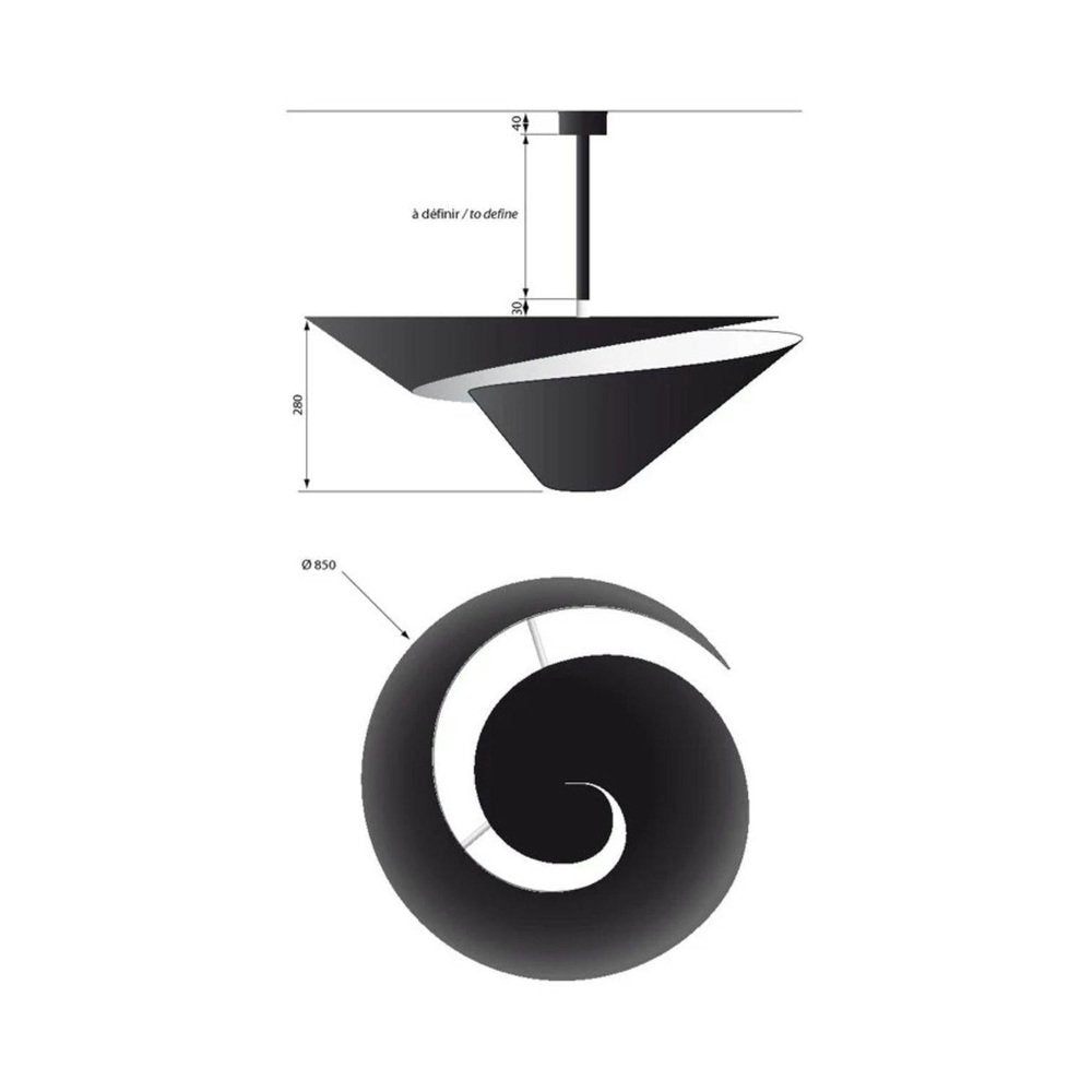 Ceiling Lamp Snail 85 by Serge Mouille