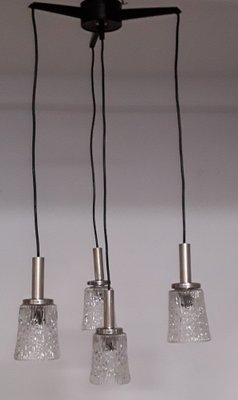 Ceiling Lamp with Black Plastic Arms & Chromed Metal, 1970s-HOI-824110