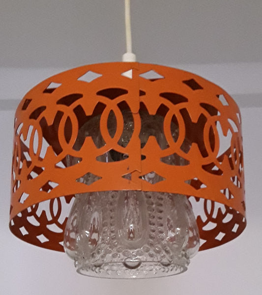 Ceiling Lamp with Clear Glass Shade, 1970s