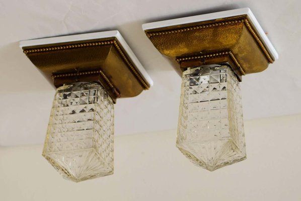 Ceiling Lamp with Cut Glass, Set of 2-SPD-1130497