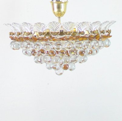 Ceiling Lamp with Glass Leaves and Spheres, 1970s-NE-694932